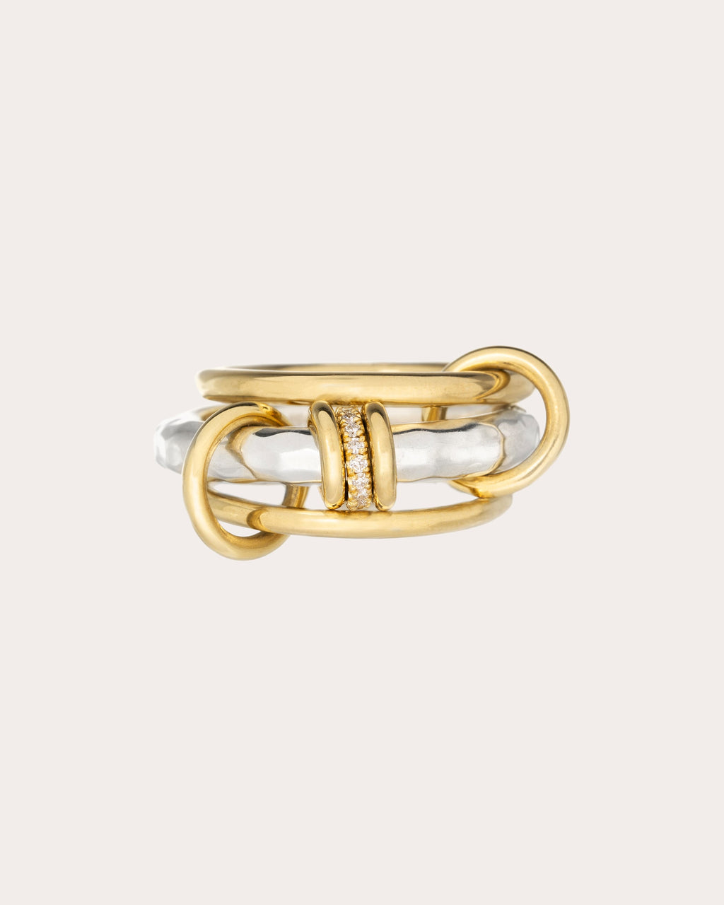 Diamond & 18k Gold Two-Tone Gemini Vulcan Ring