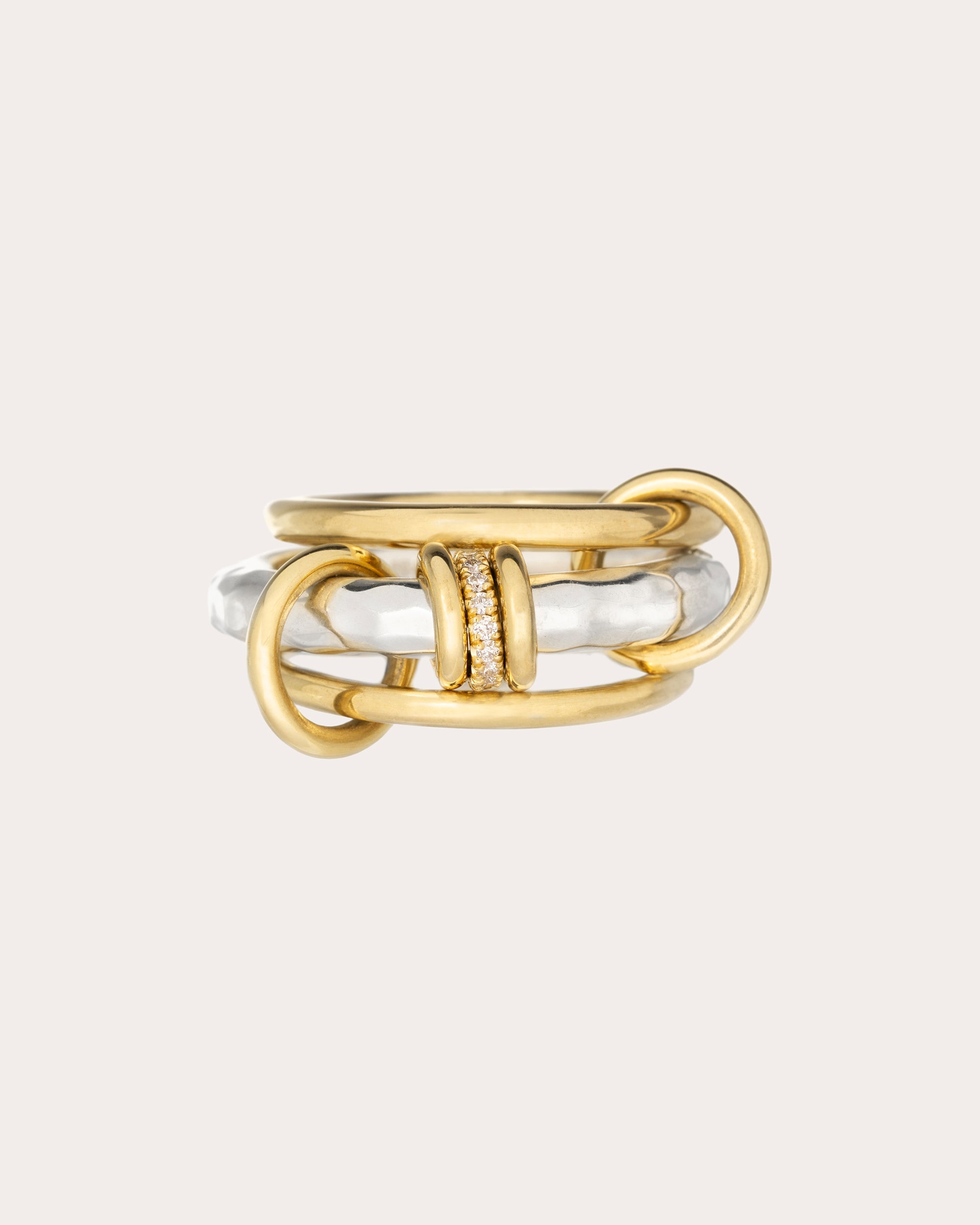 Diamond & 18k Gold Two-Tone Gemini Vulcan Ring