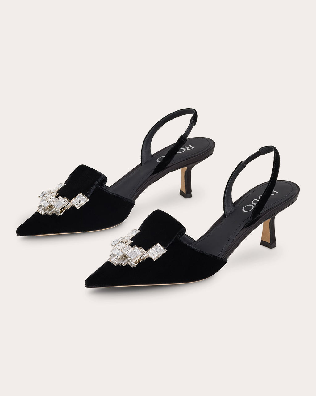 Dafne 55 Crystal Velvet Slingback