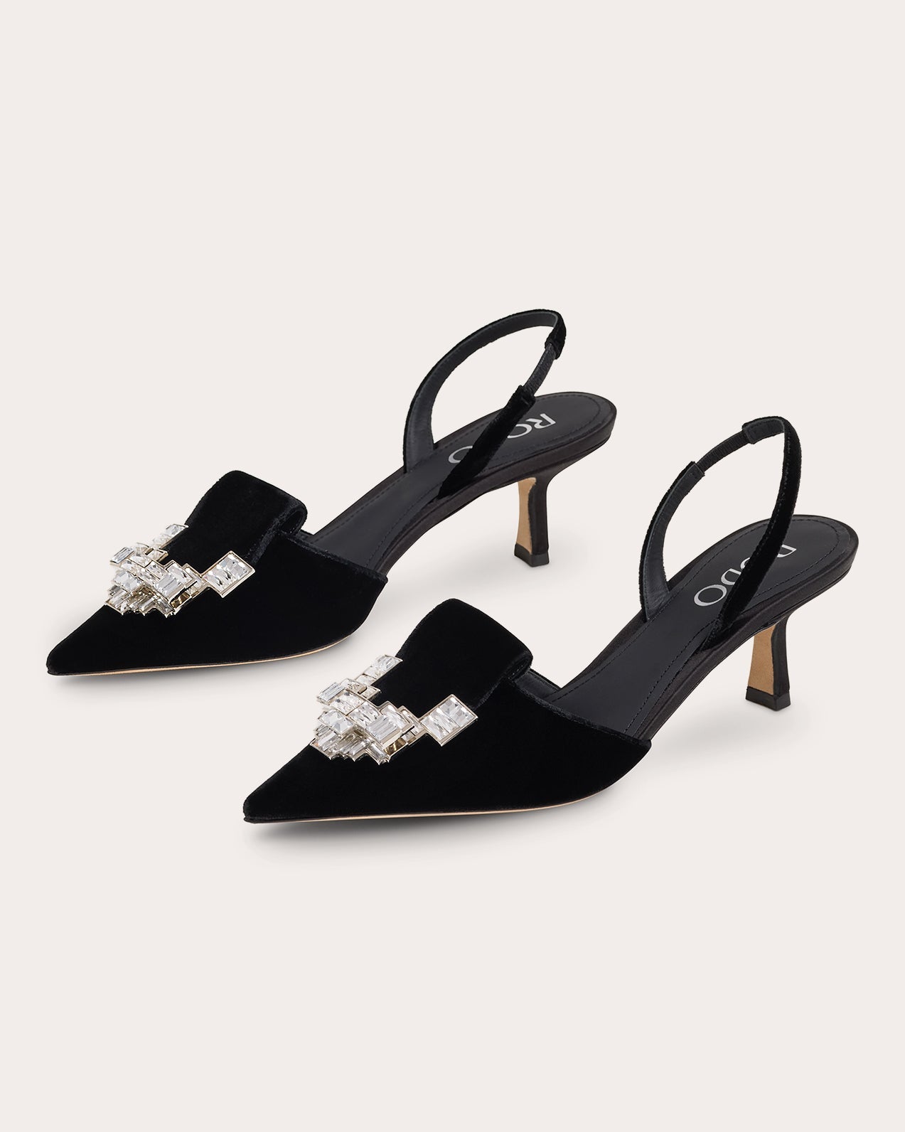 Dafne 55 Crystal Velvet Slingback