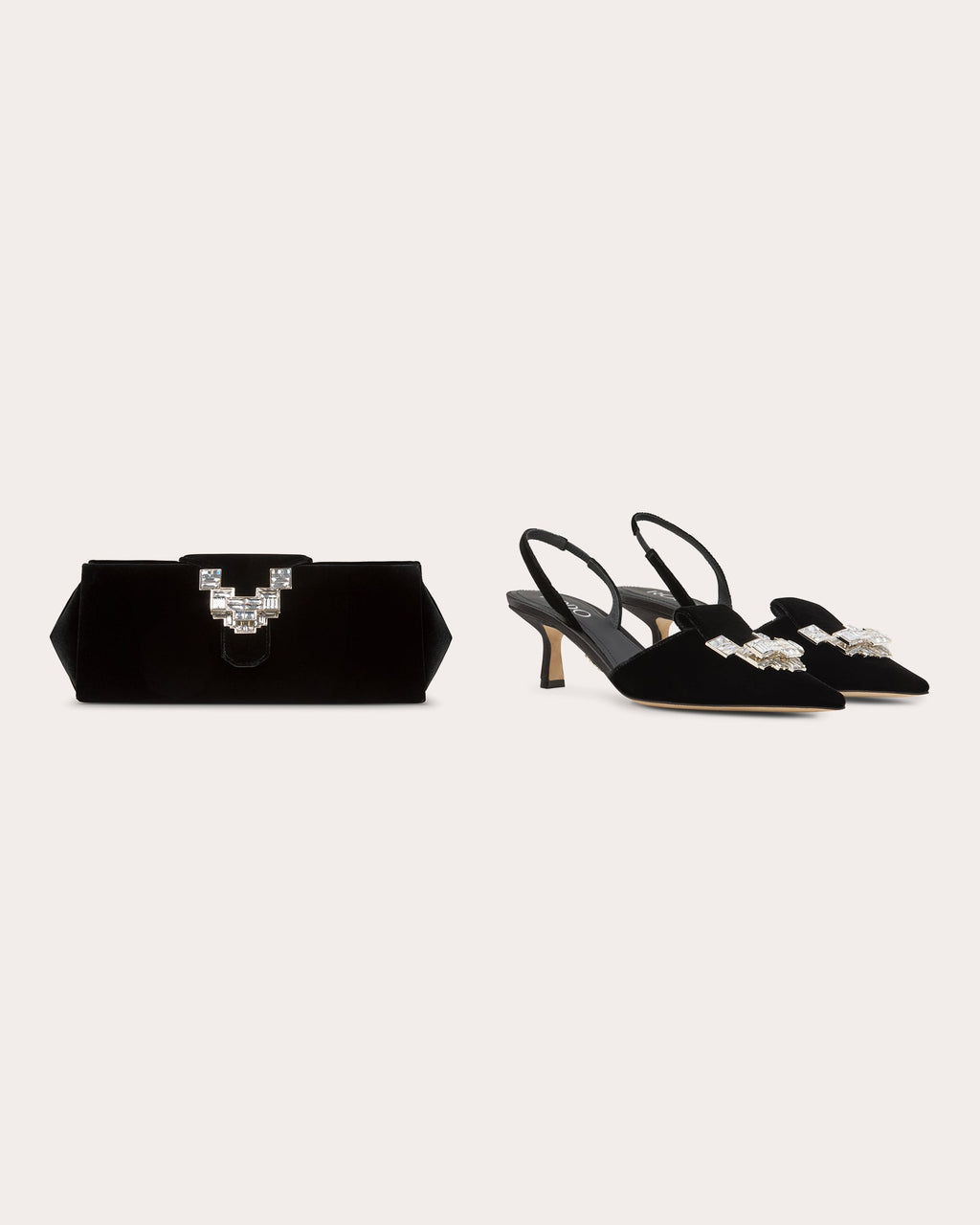 Dafne 55 Crystal Velvet Slingback