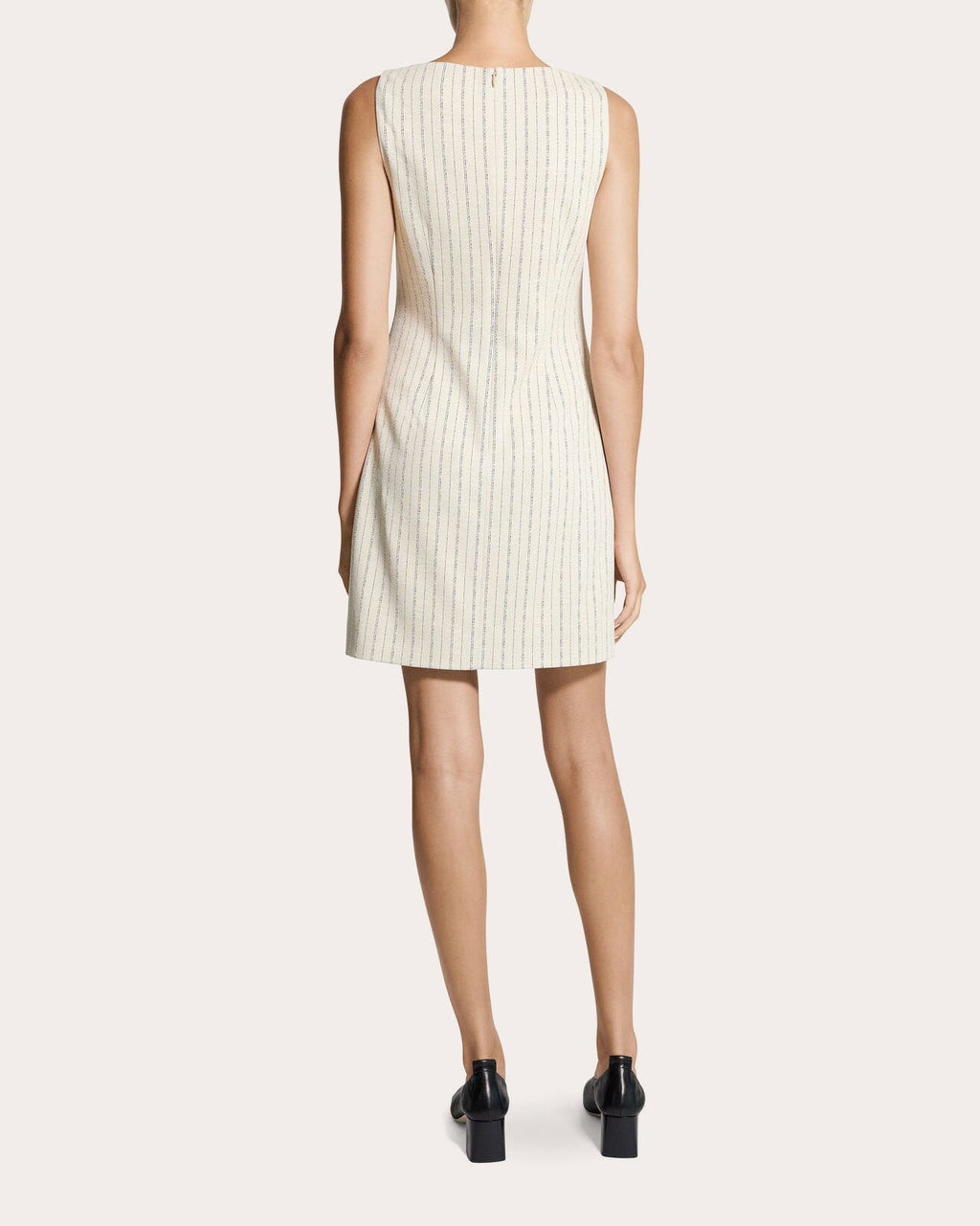Stripe Sleeveless Boatneck Mini Dress