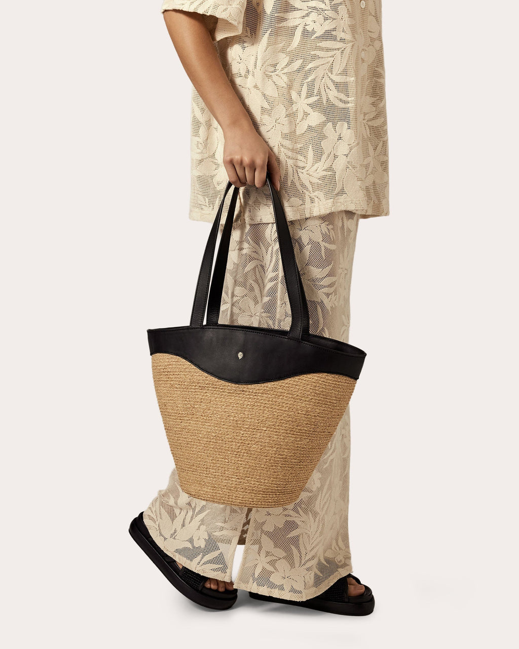 Nadee Braided Raffia Tote Bag