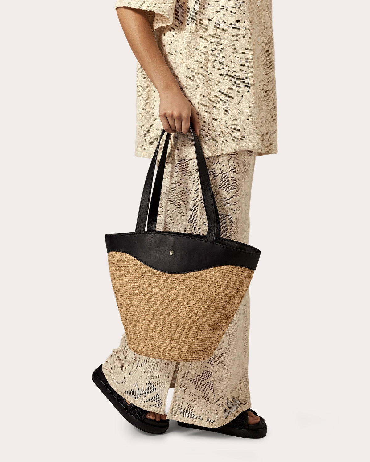 Nadee Braided Raffia Tote Bag