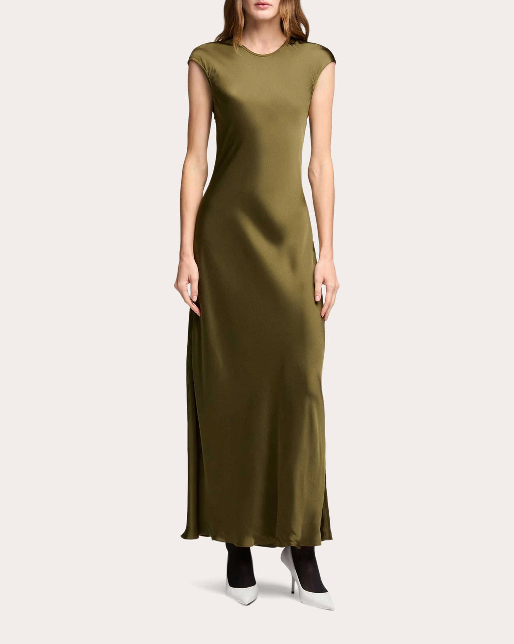 Bias-Cut Satin Maxi Dress