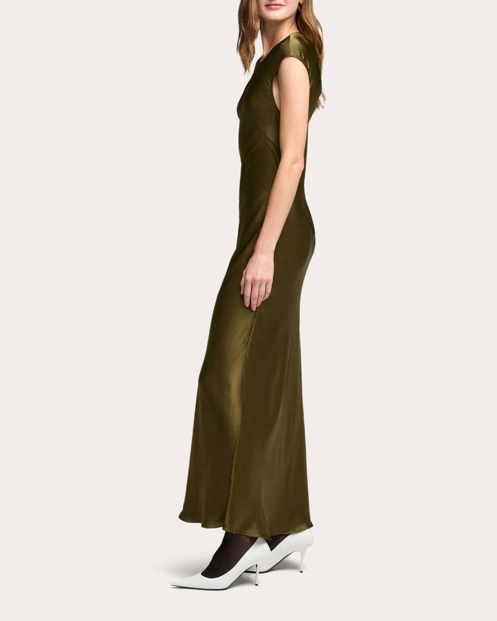 Bias-Cut Satin Maxi Dress