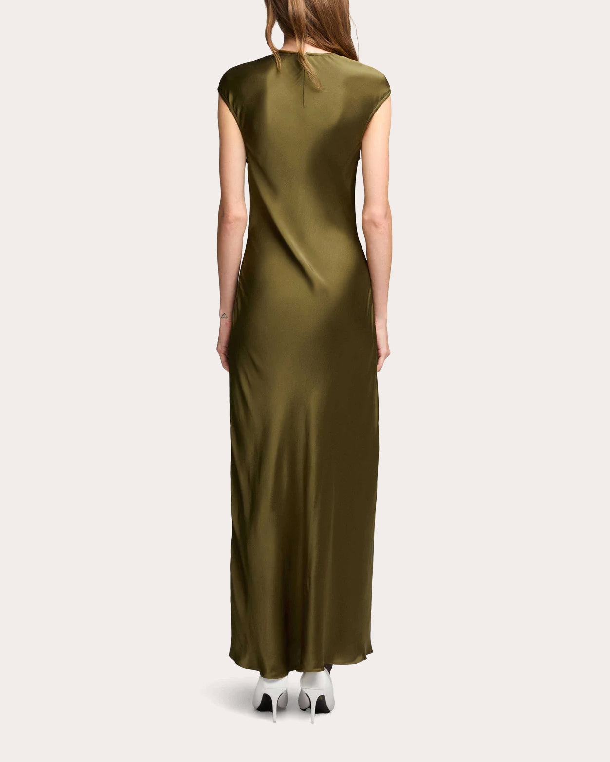 Bias-Cut Satin Maxi Dress