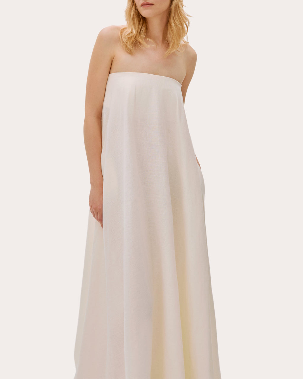Venice Strapless Linen Maxi Dress