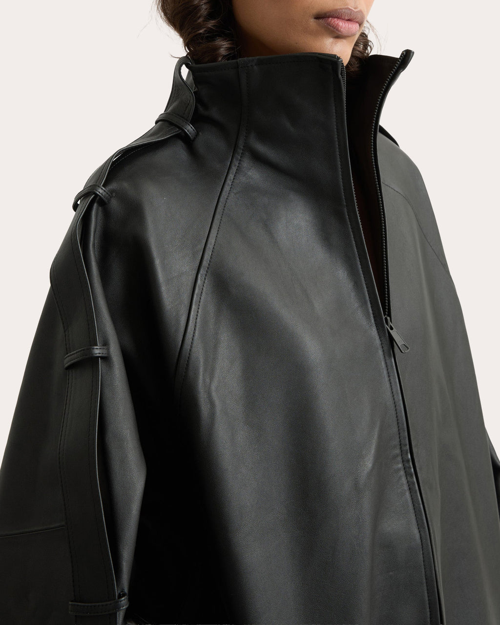 Sara Oversized Leather Jacket