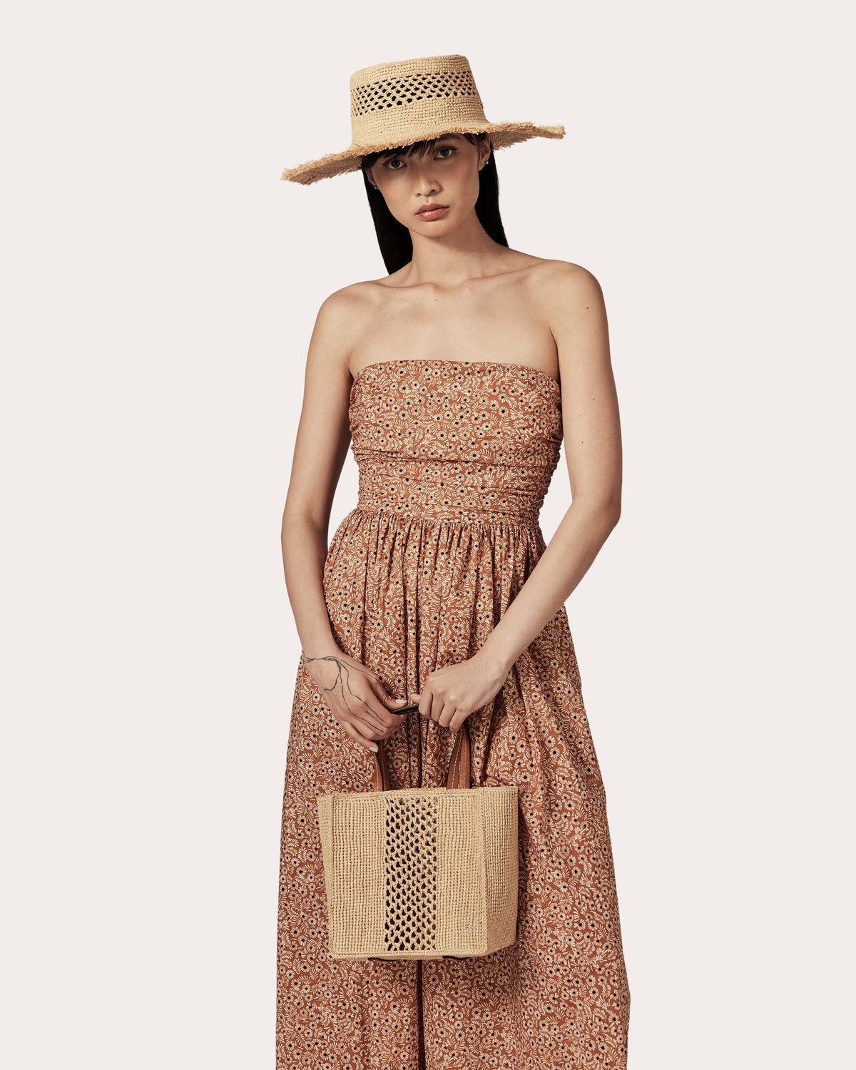 Arleth Crocheted Raffia Mini Tote