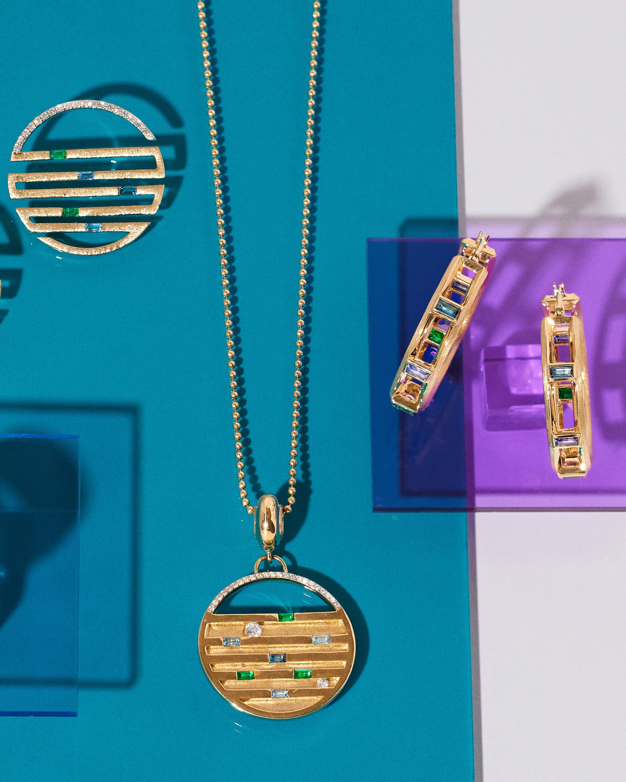 Topaz & Emerald Solara Stardust Pendant Necklace