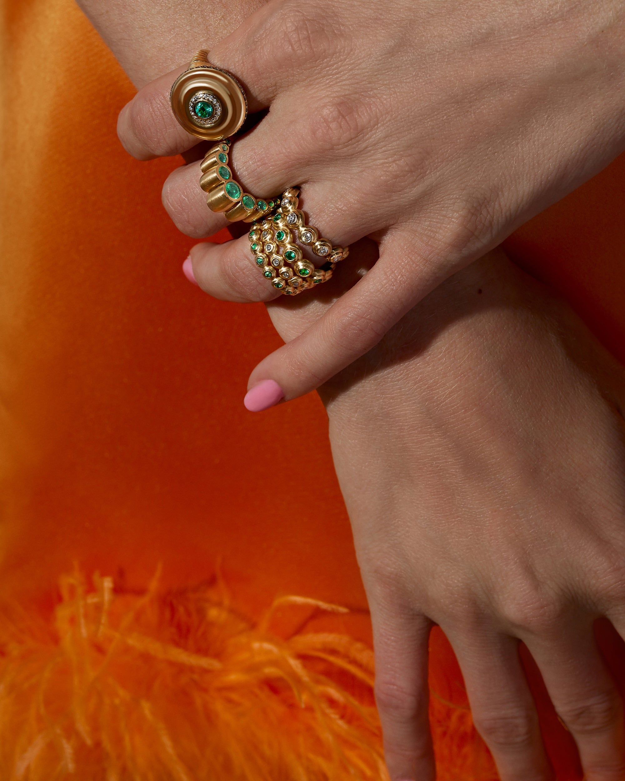 Emerald & 14k Gold Evolve Bubble Ring