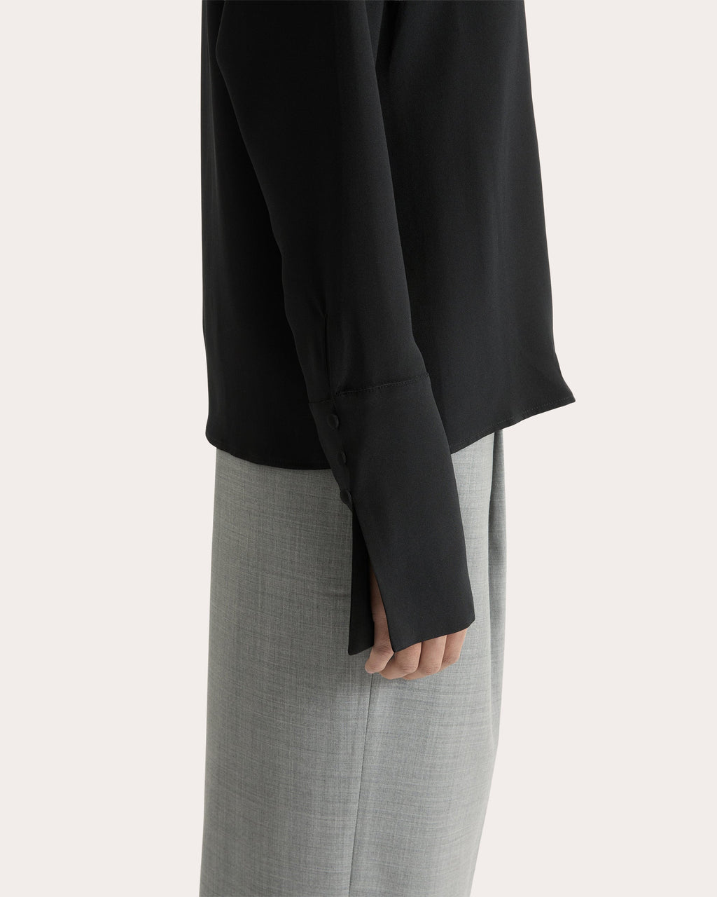 Lea Silk Crepe Collared Shirt