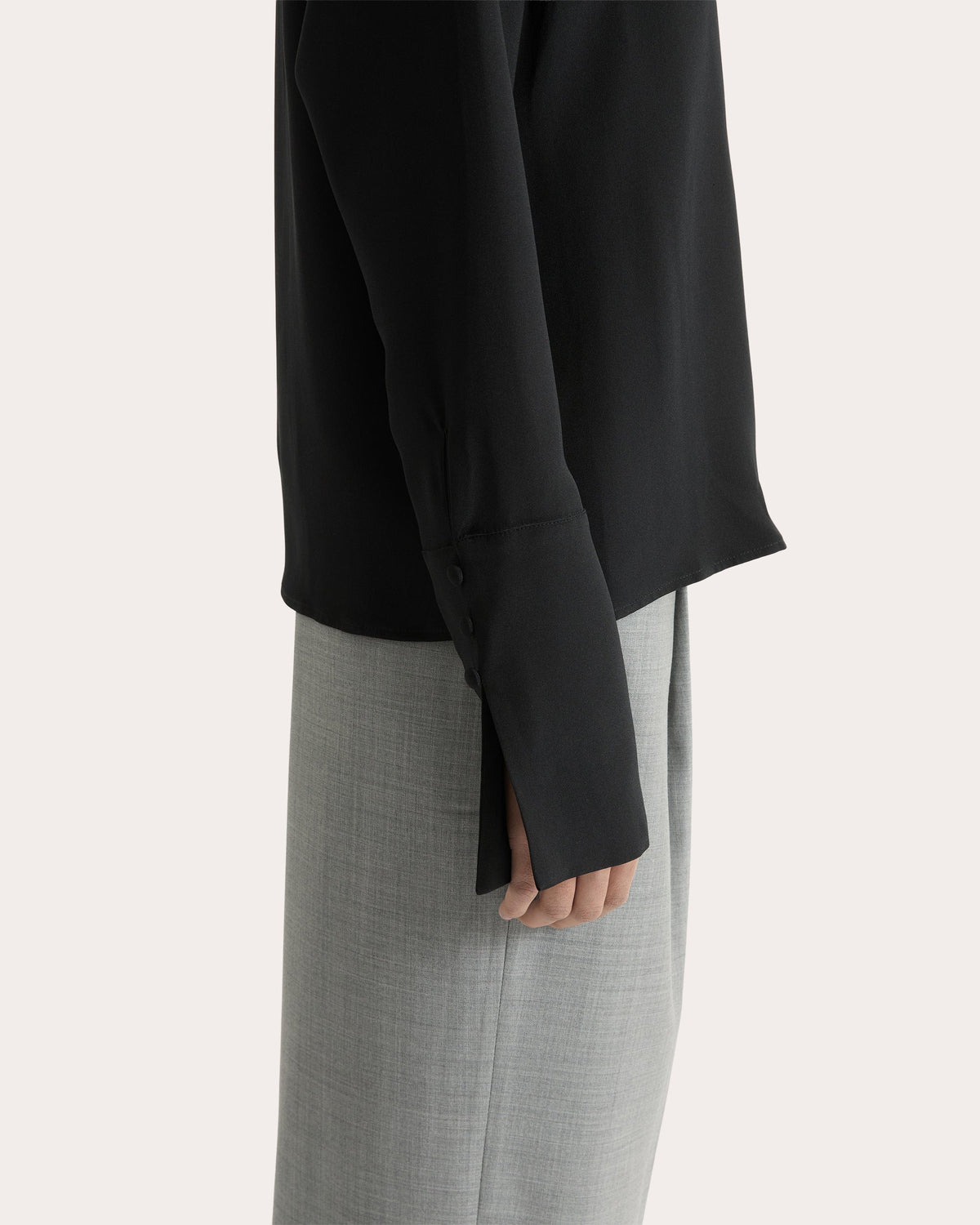 Lea Silk Crepe Collared Shirt