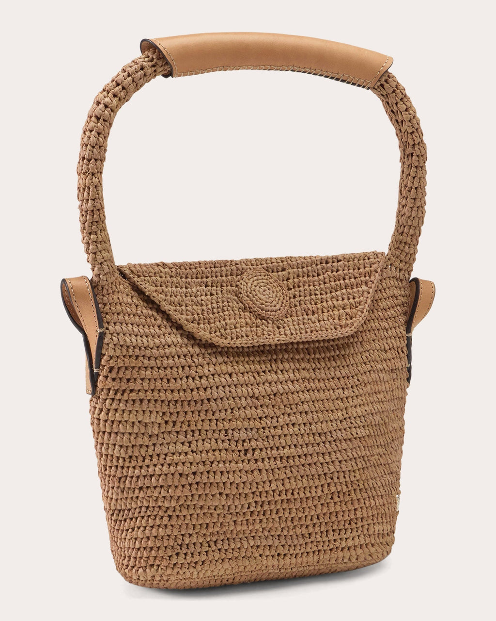 Yala Crocheted Raffia Mini Drawstring Sac Bag