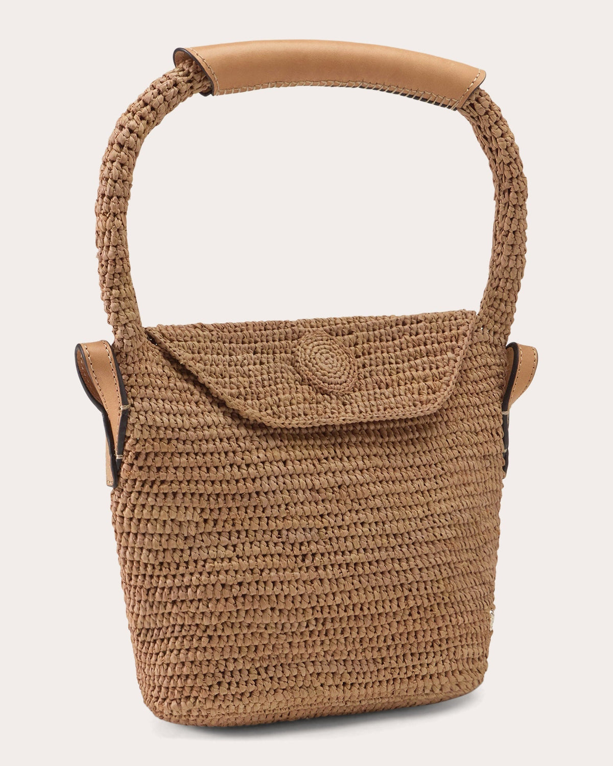 Yala Crocheted Raffia Mini Drawstring Sac Bag