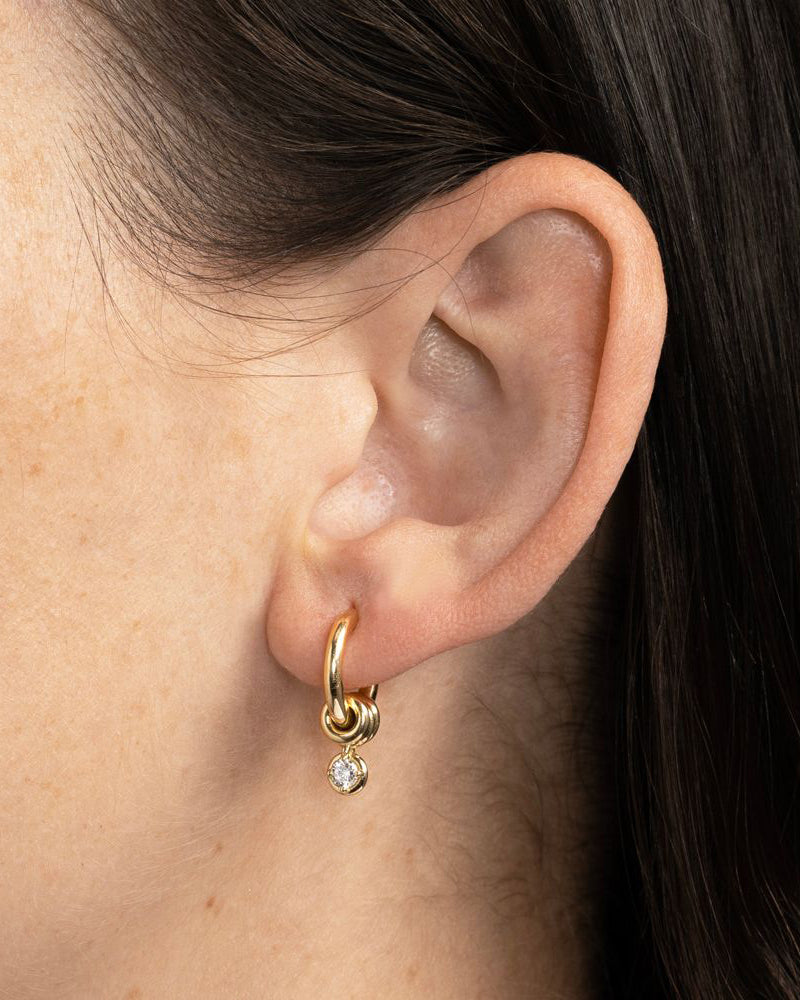 Diamond & 18k Gold Zahra Hoop Earrings