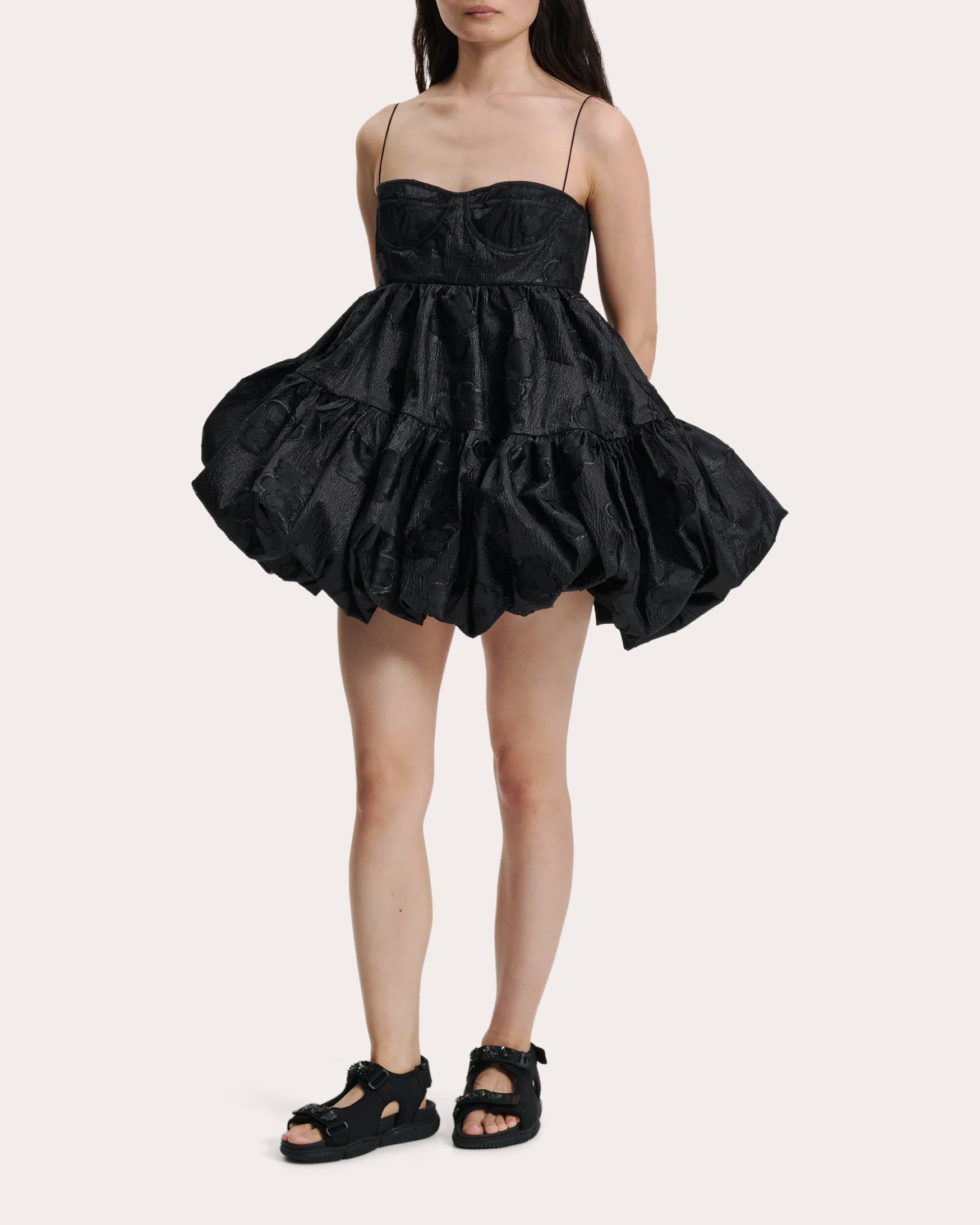 Osha Tiered Floral Fil-Coupé Mini Dress