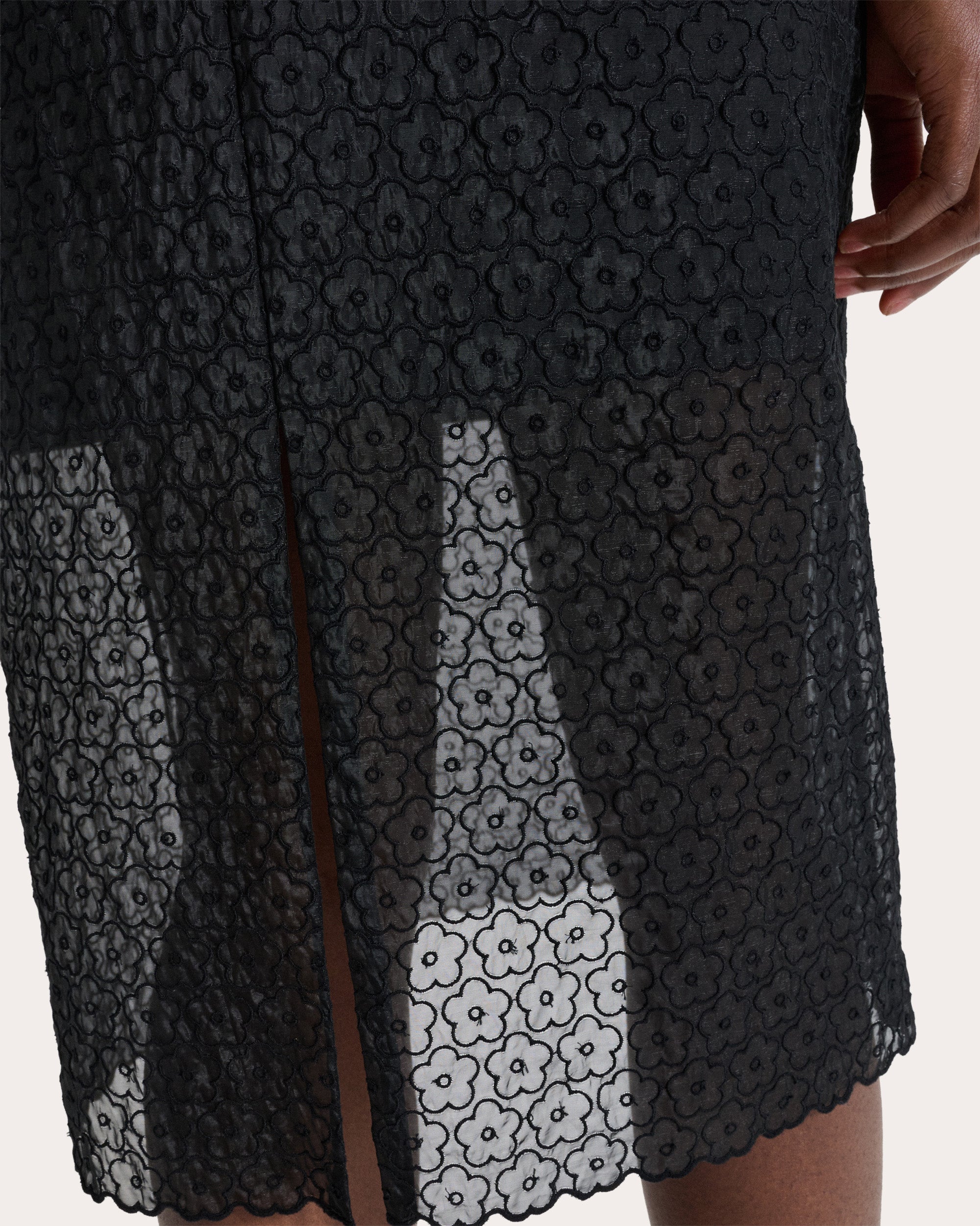 Devin Embroidered Floral Sleeveless Midi Dress