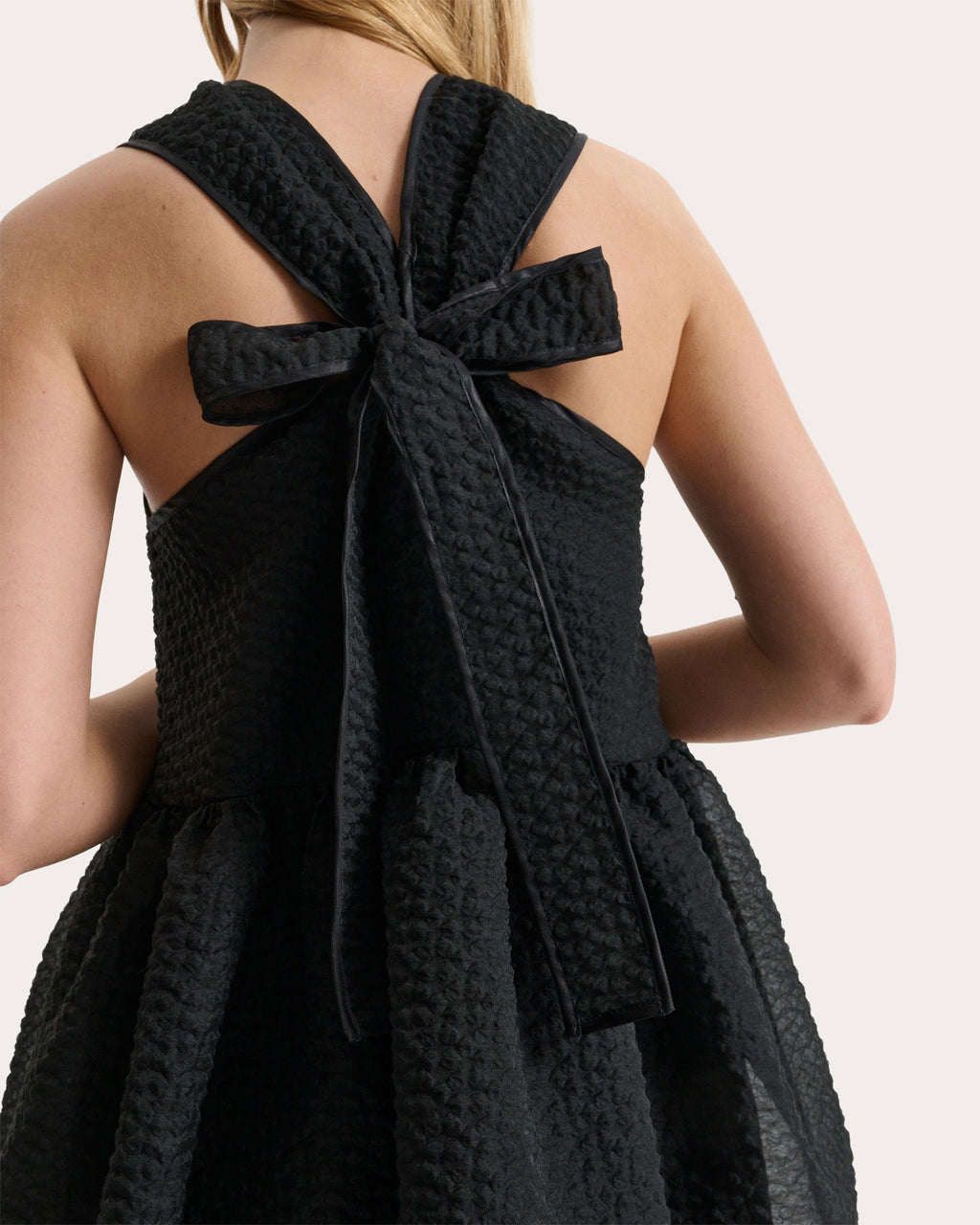 Dora Matelassé Gathered Midi Dress