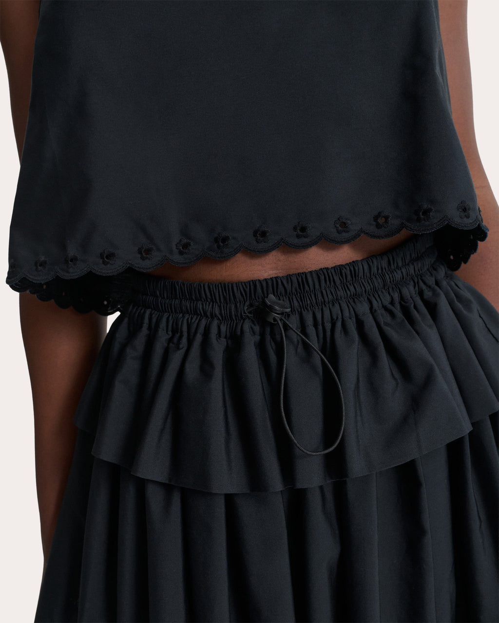 Deeba Embroidered Cotton Sleeveless Crop Top