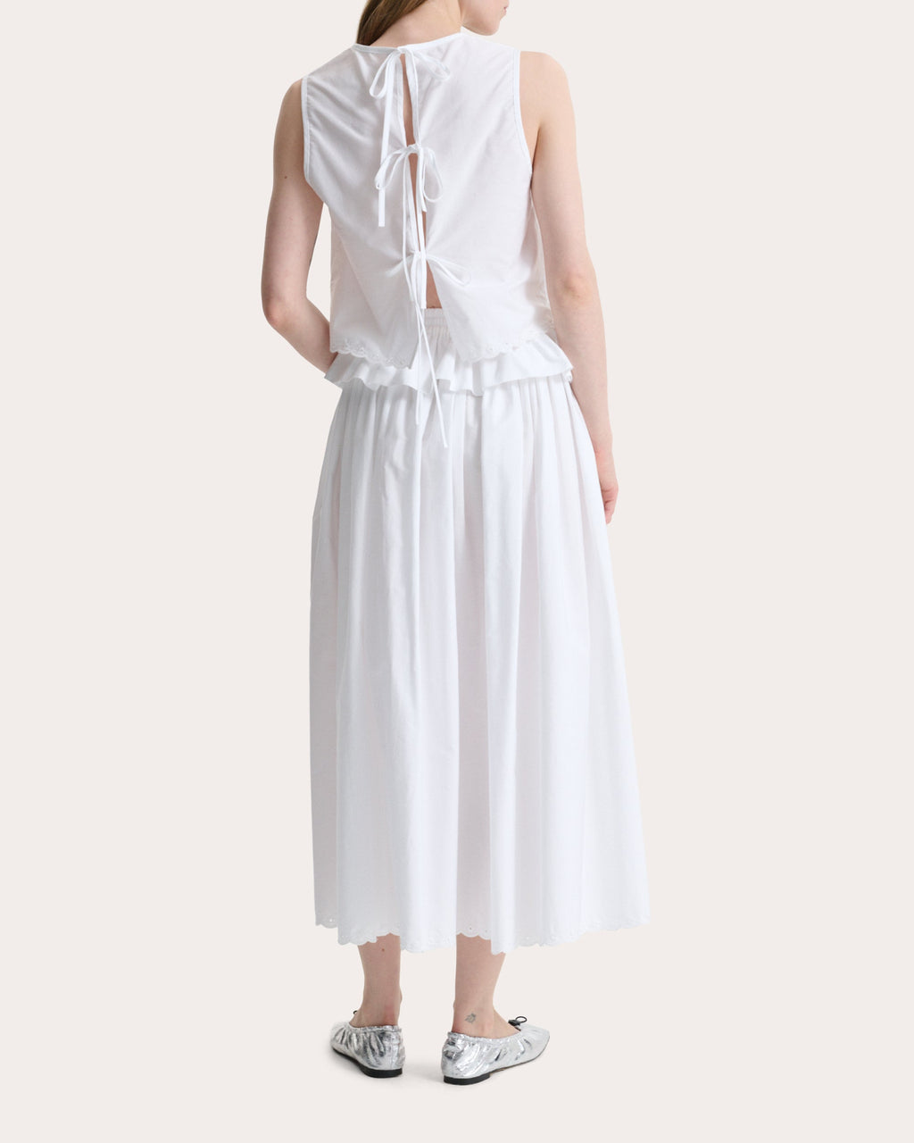 Deeba Embroidered Cotton Sleeveless Crop Top