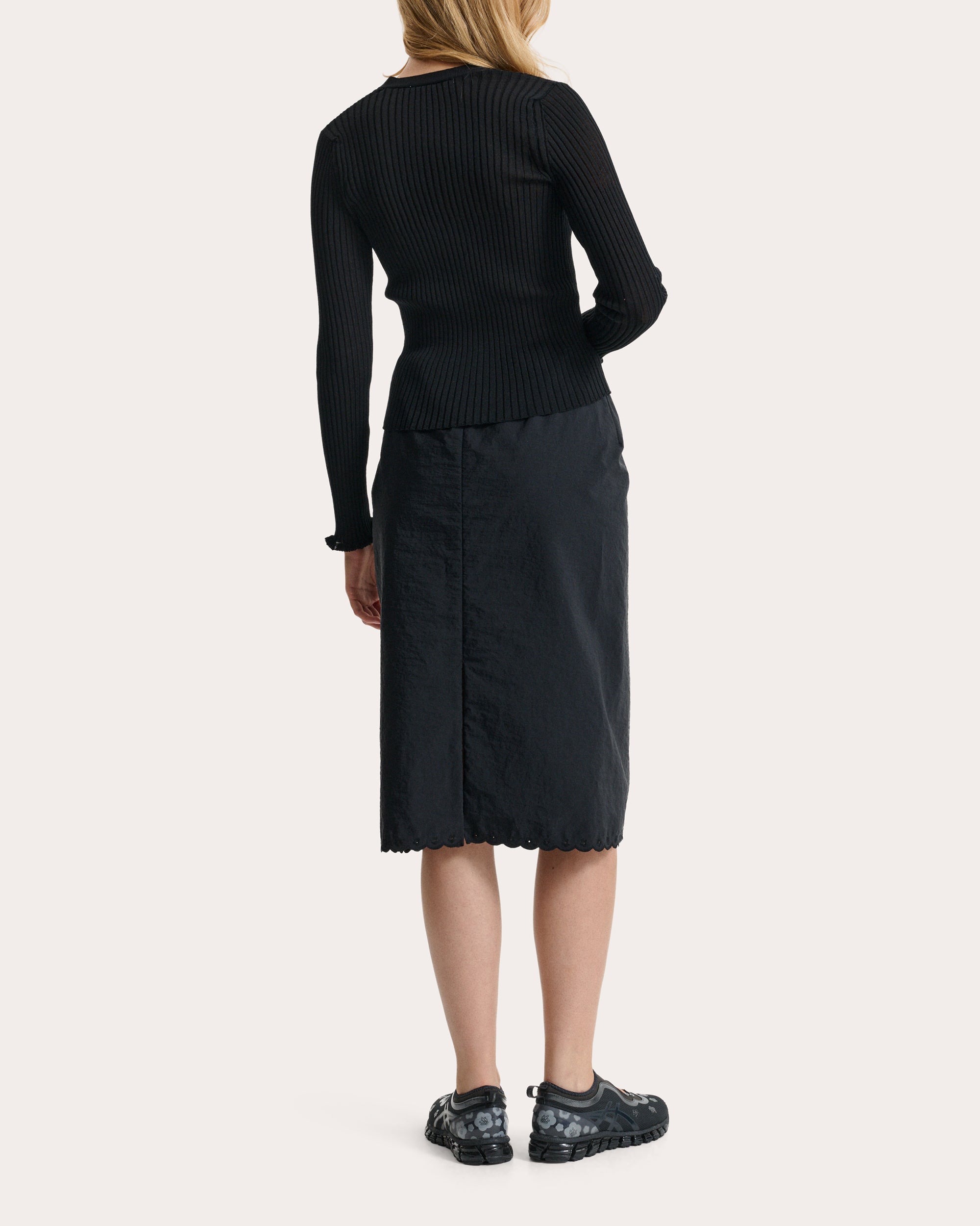 Bria Embroidered Taffeta Midi Skirt