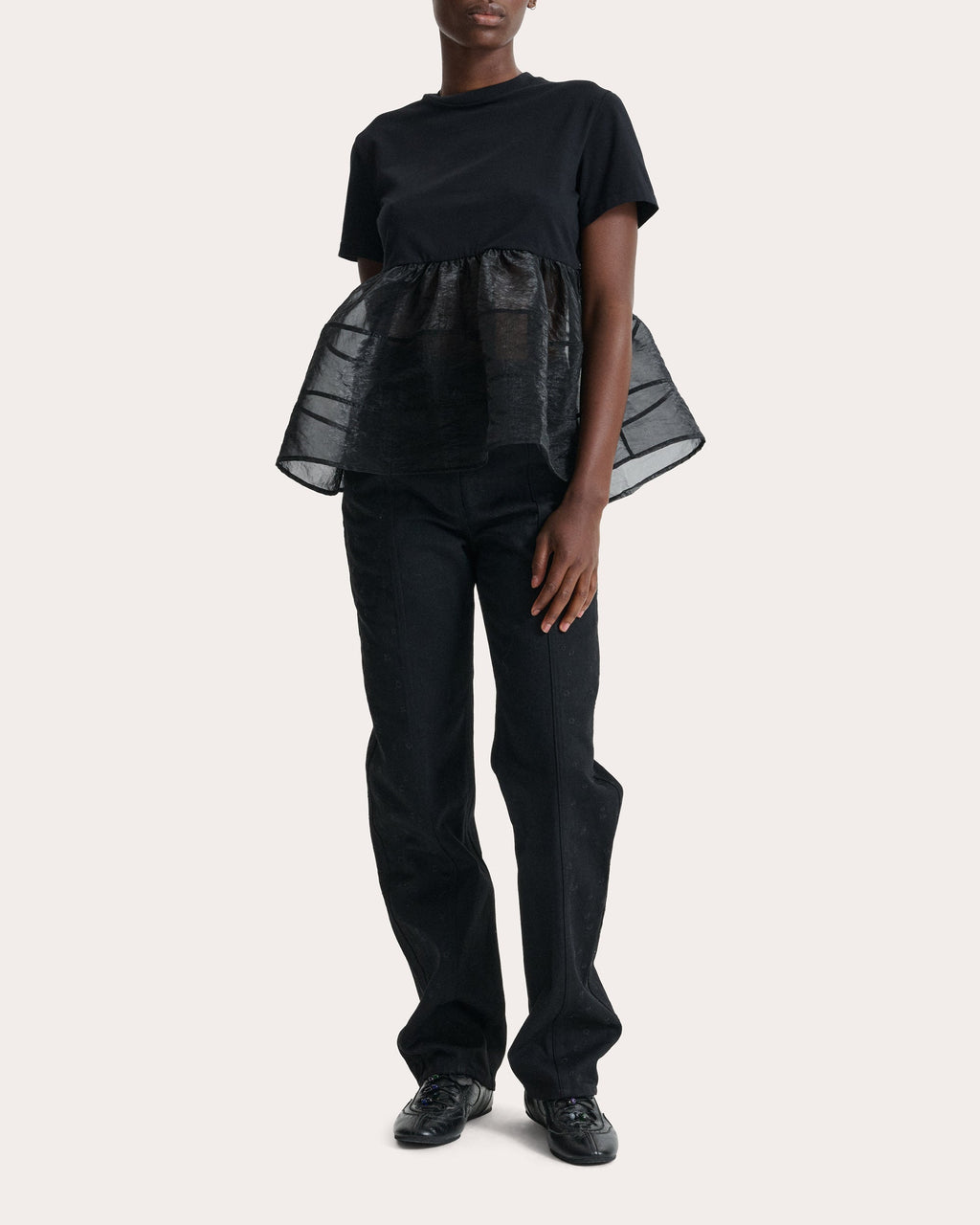 David Jersey Liquid Myrtia Peplum T-Shirt