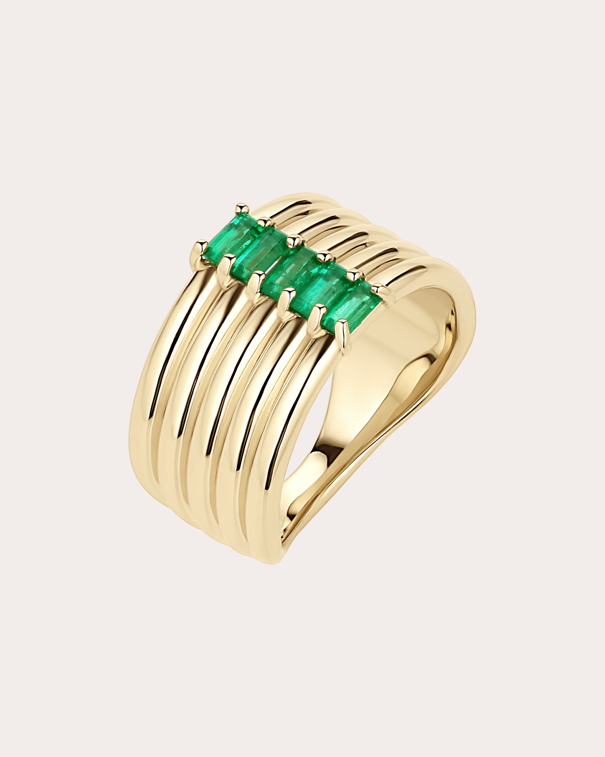 Emerald & 14k Gold Revival Stacked Band Ring