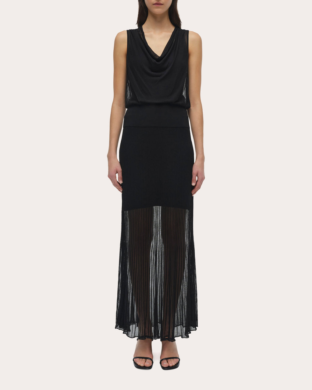 Gennie Sheer Rib Knit Maxi Skirt