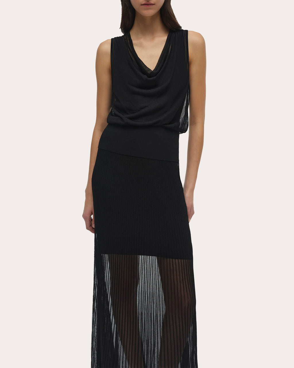 Gennie Sheer Rib Knit Maxi Skirt