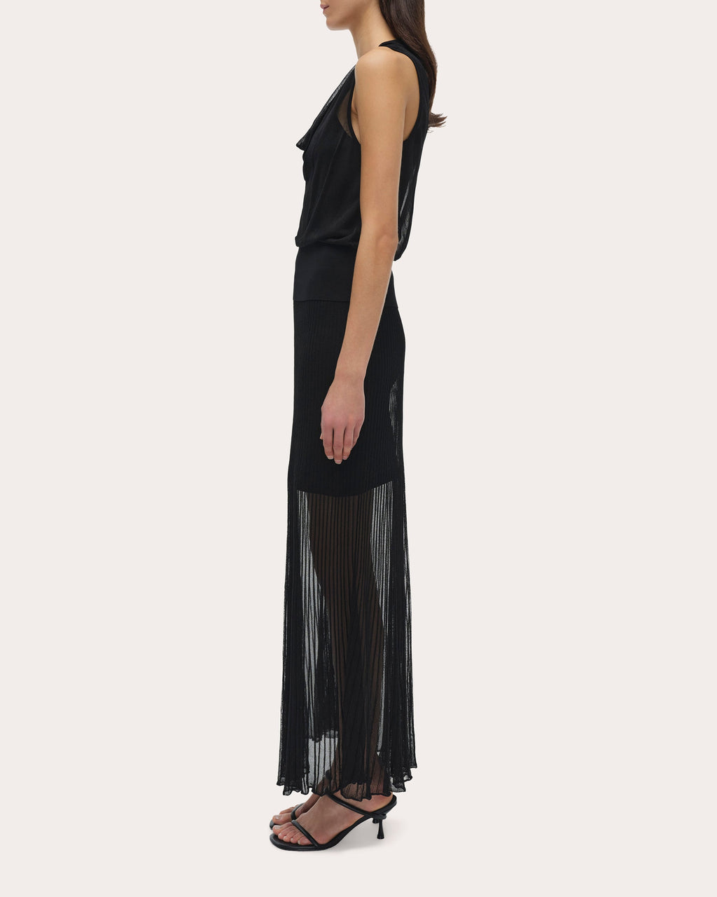 Gennie Sheer Rib Knit Maxi Skirt