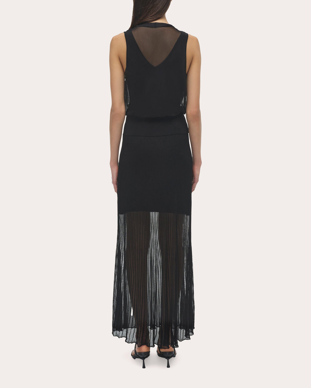 Carmina Sheer Knit Cowl Neck Tank