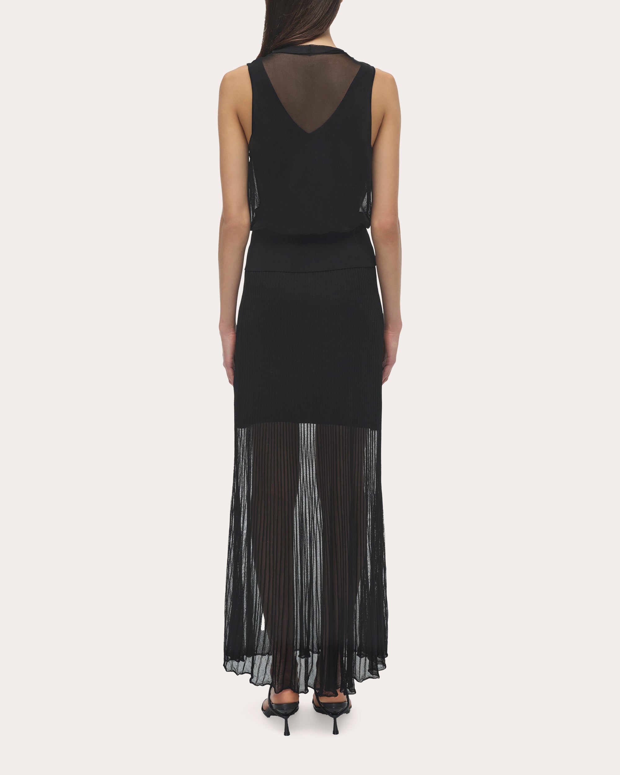 Gennie Sheer Rib Knit Maxi Skirt