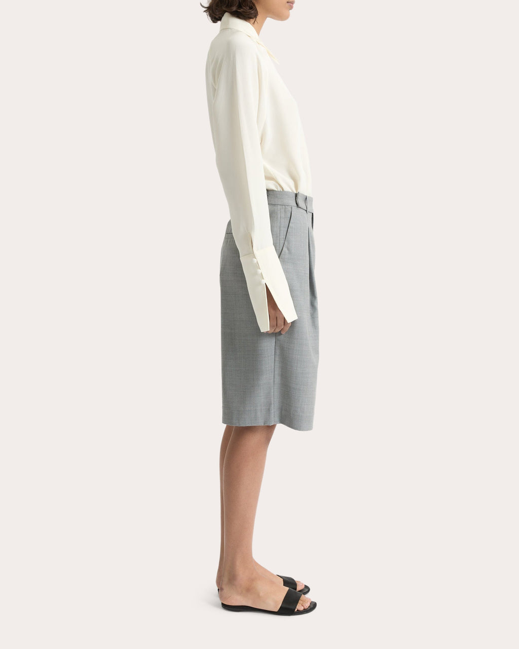 Ila Pleated Wool Bermuda Shorts