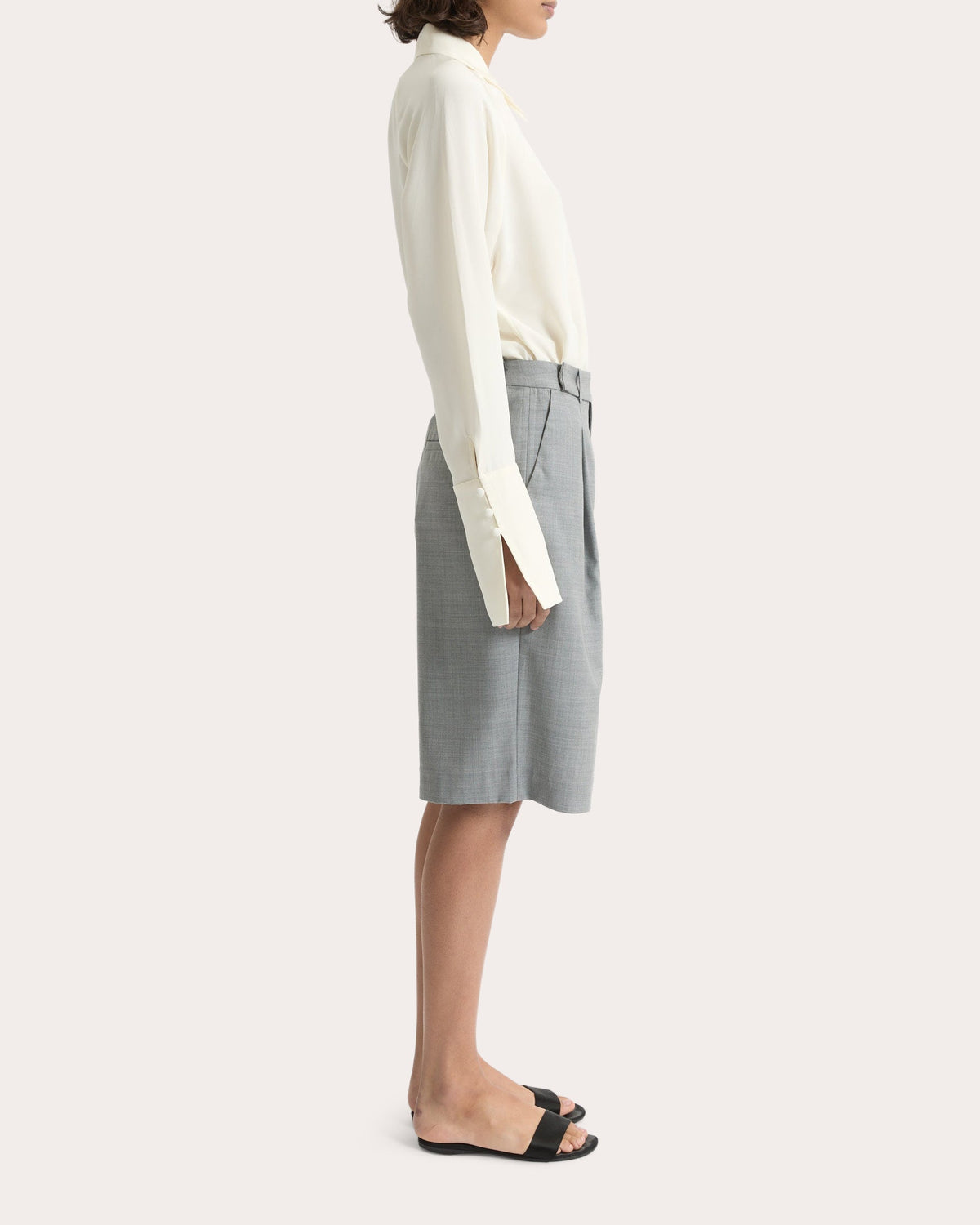 Ila Pleated Wool Bermuda Shorts