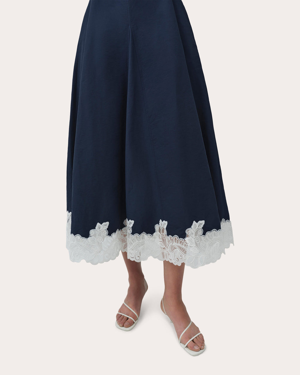 Nerris Faille Lace Fit & Flare Dress