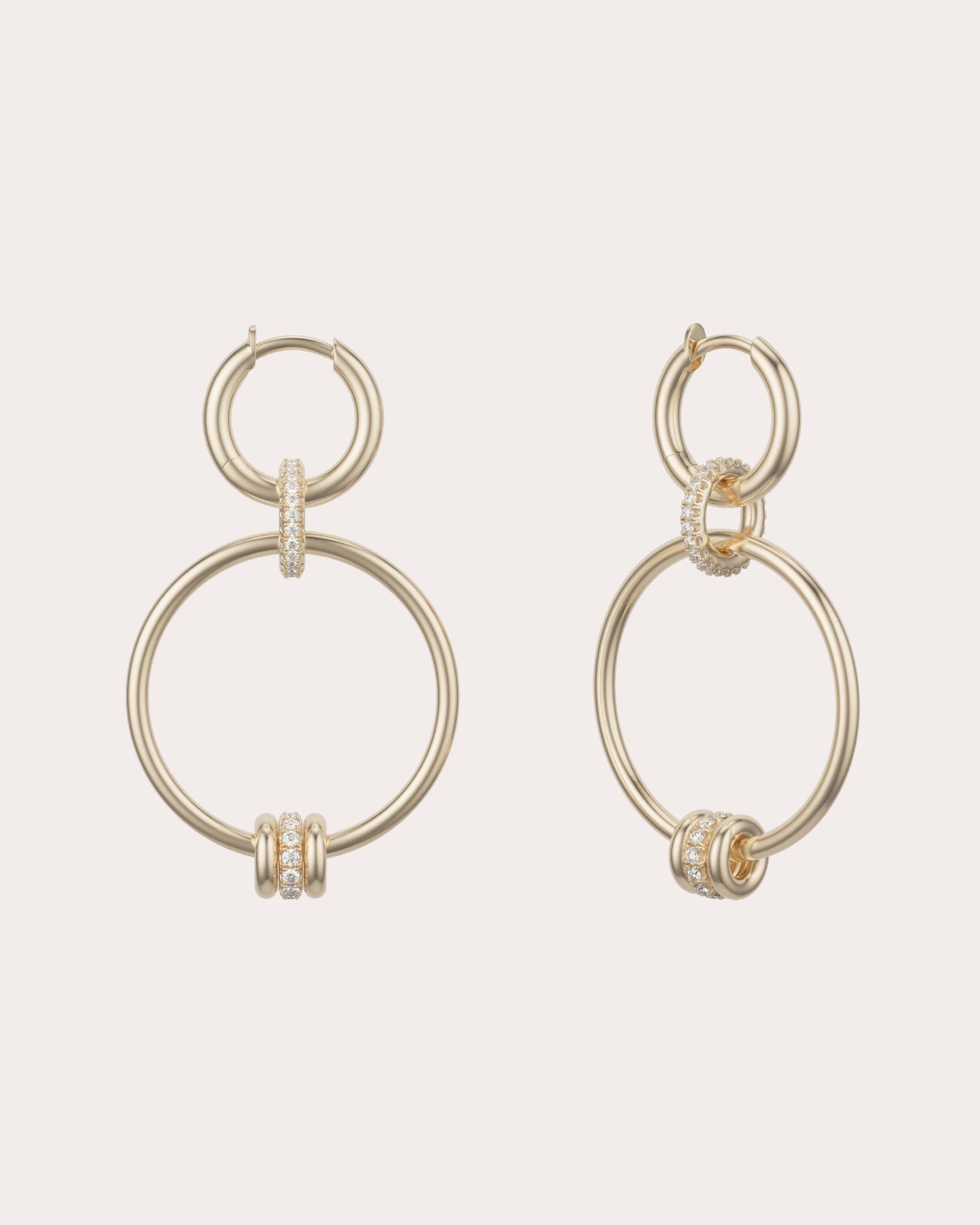 Diamond & 18k Gold Asha Pavé Hoop Earrings
