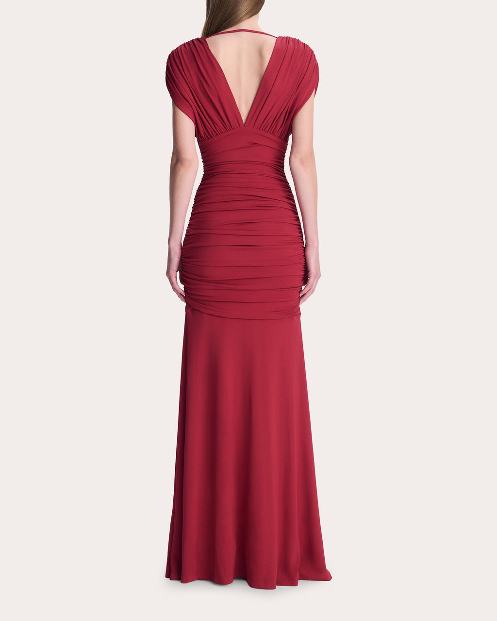 Norvelle Ruched Jersey Empire Gown