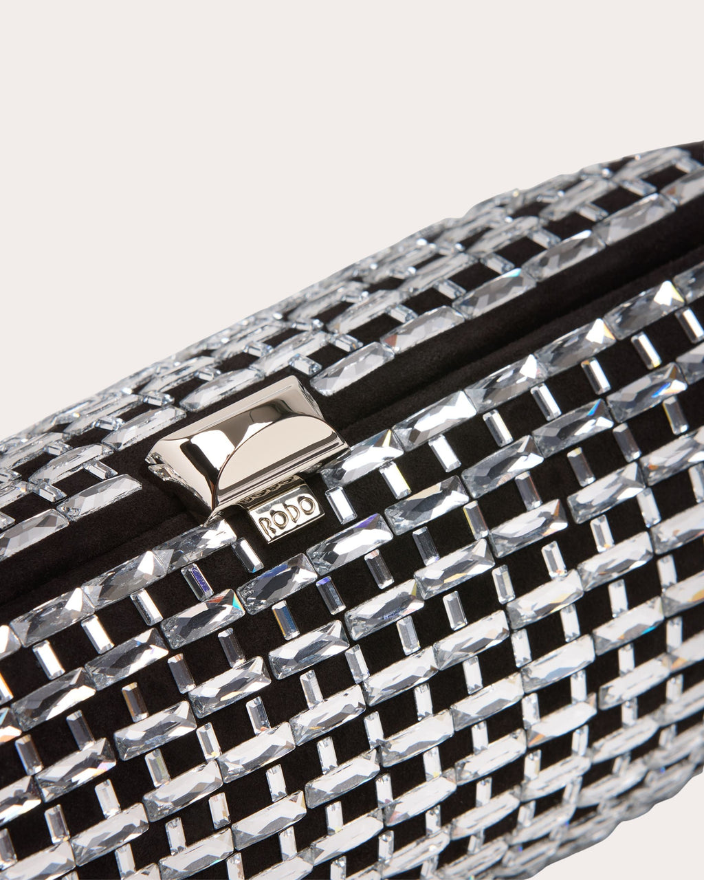 Tube Plus Crystal Leather Clutch