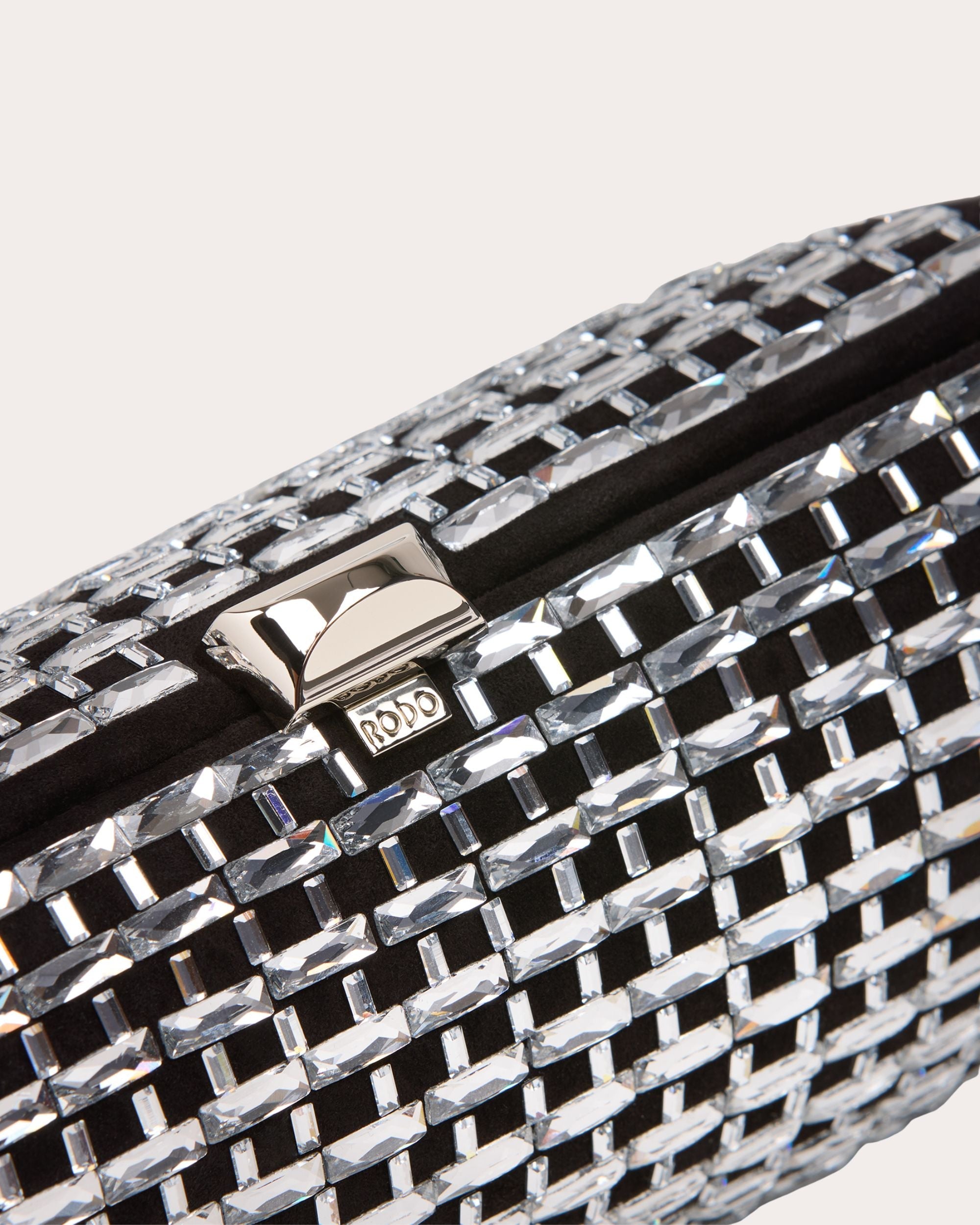 Tube Plus Crystal Leather Clutch