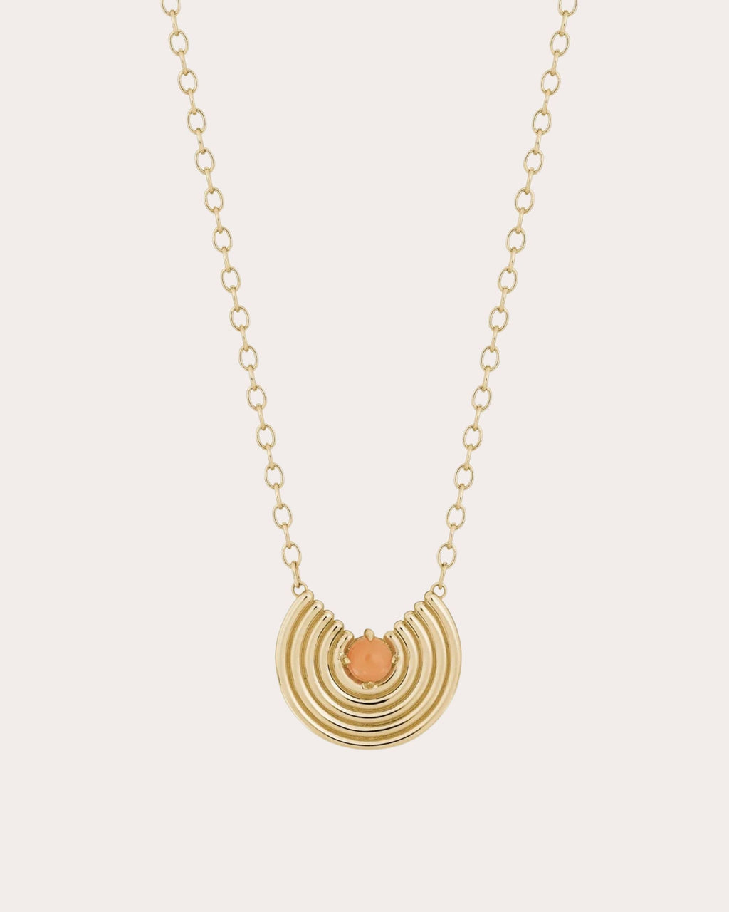 Grand Revival 14K Gold Pink Coral Pendant Necklace