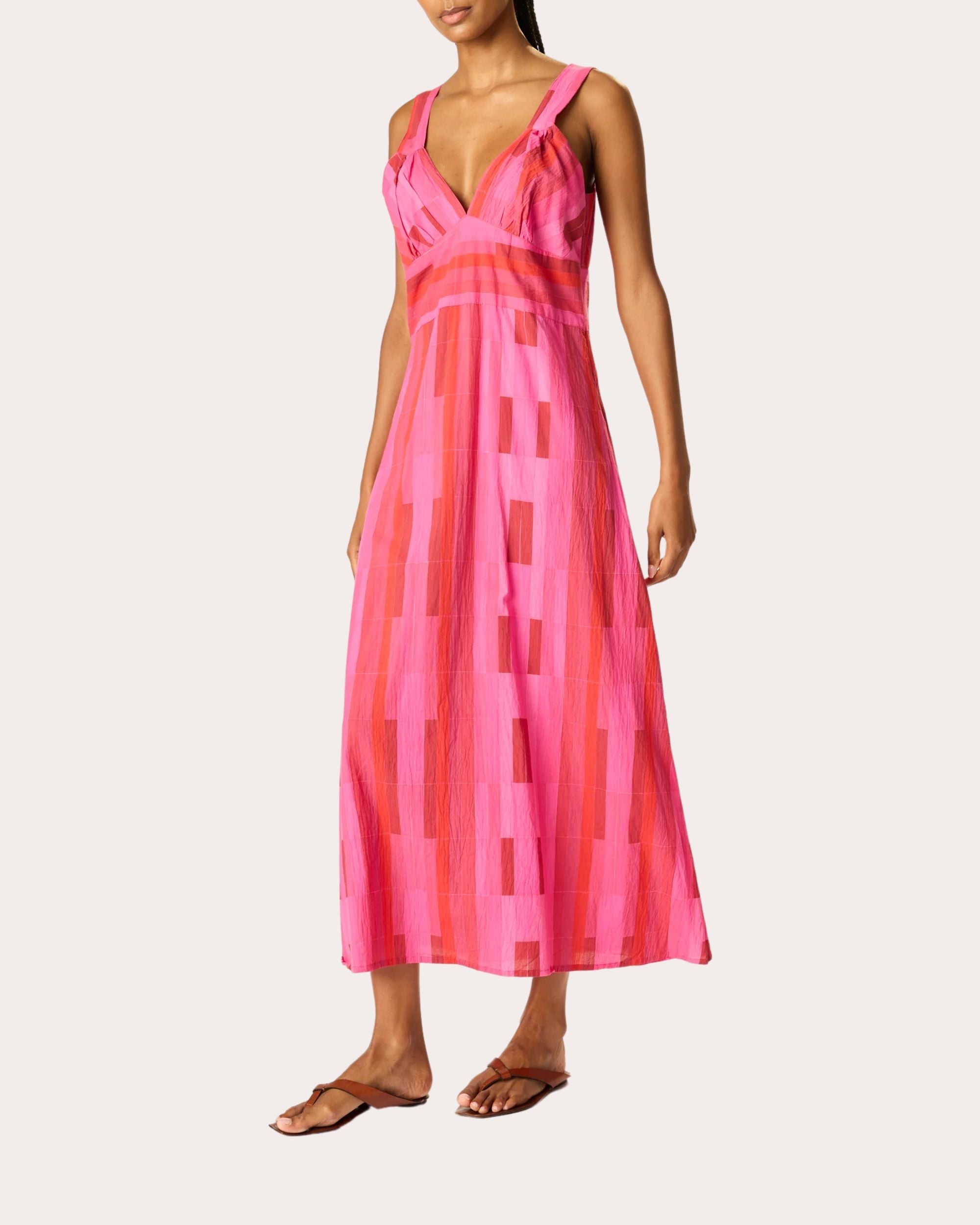 Jackie Cotton V-Neck Maxi Dress
