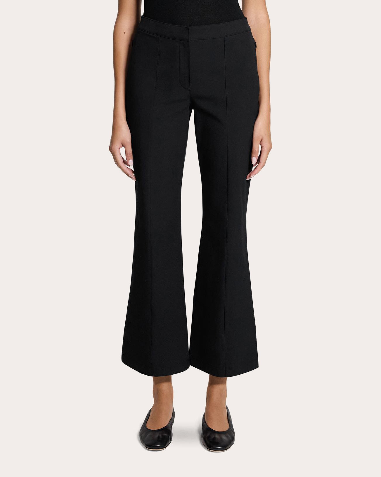 Stretch Cotton Seamed Crop Kick Pants
