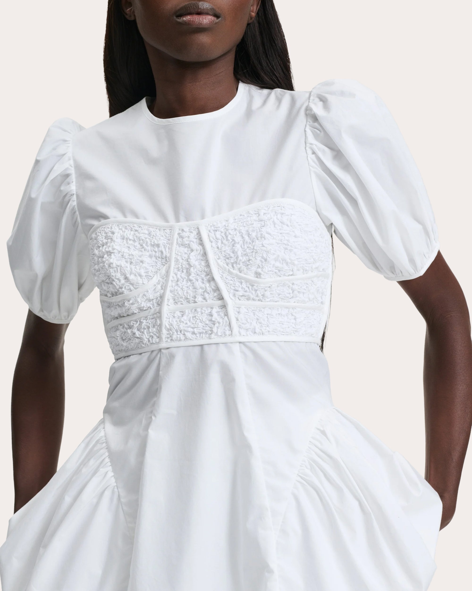 Conner Smocked Cotton Peplum Top