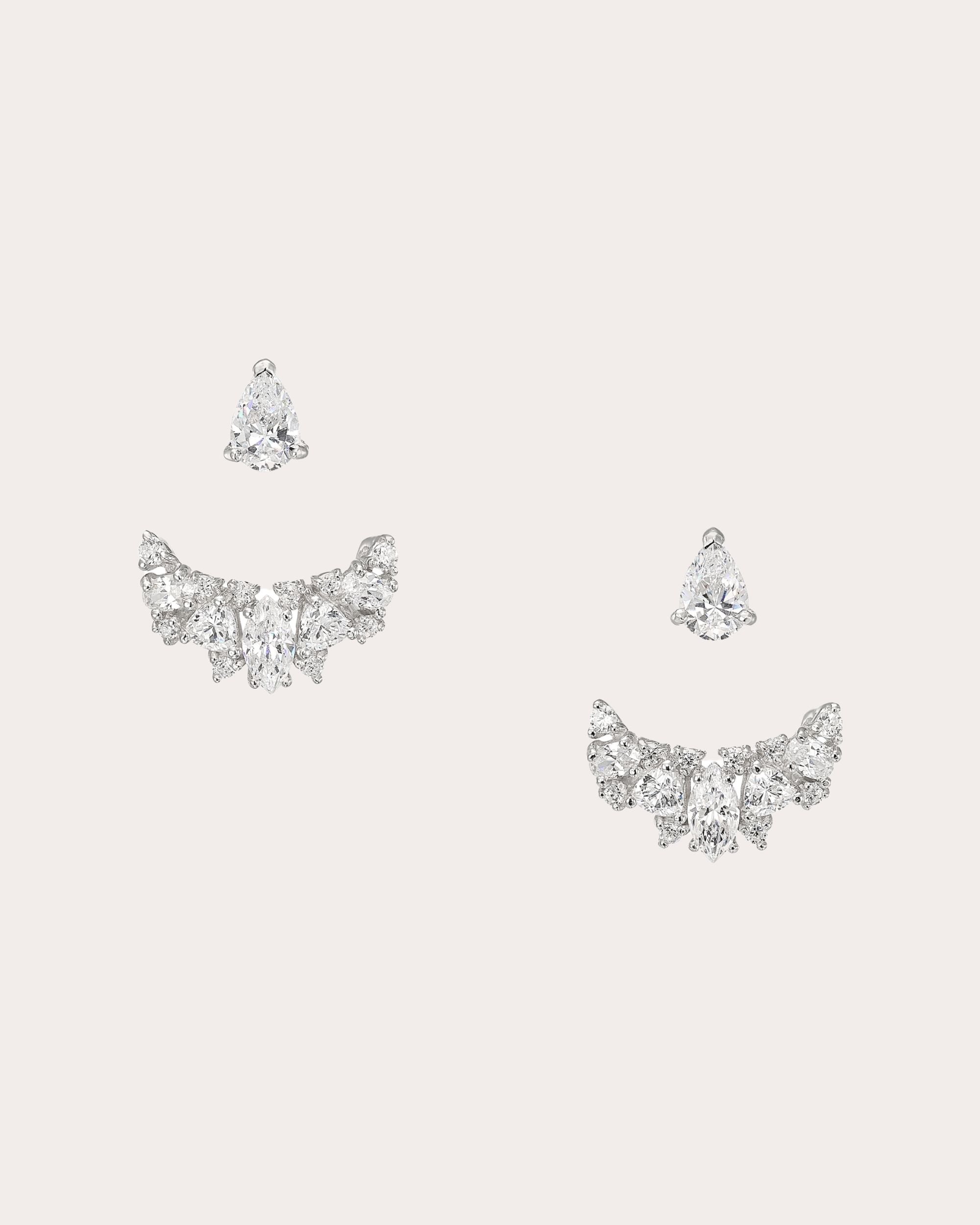 Diamond & 18k White Gold Snowflower Ear Jackets