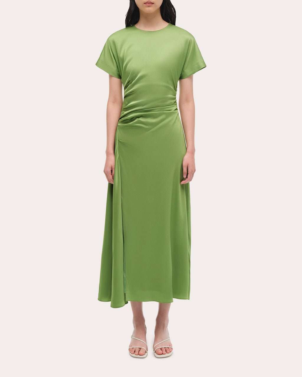 Marabella Satin Draped Midi Dress