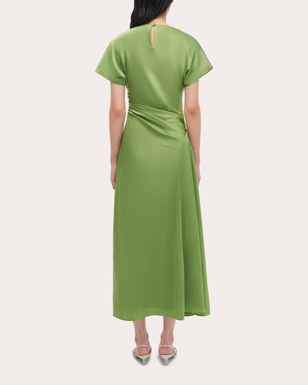 Marabella Satin Draped Midi Dress