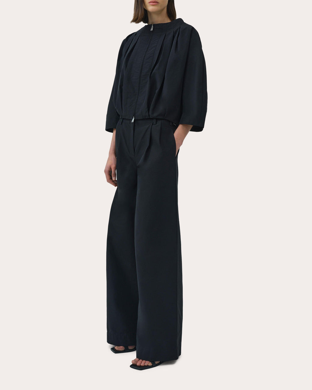 Leroy Pleated Faille Wide-Leg Pants