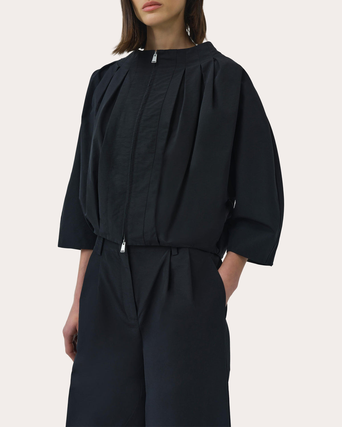 Jess Pleated Faille Jacket